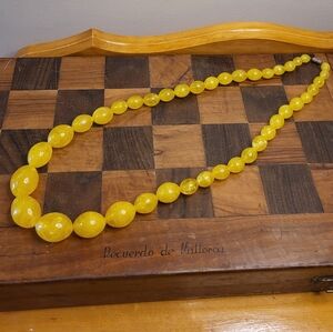 1960's Yellow Lucite Necklace